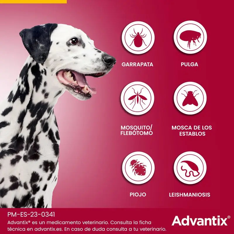 Advantix Pipetas Antiparasitarias Para Perros De +25 Kg 4Unidades x 4 ml