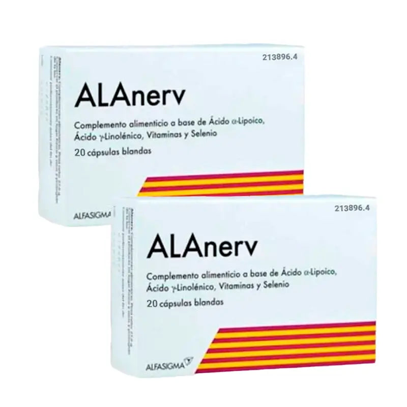 Alanerv Pack Food Supplement , 2 X 20 softgels