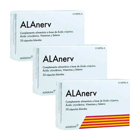 Alanerv Pack Food Supplement, 3 X 20 softgels