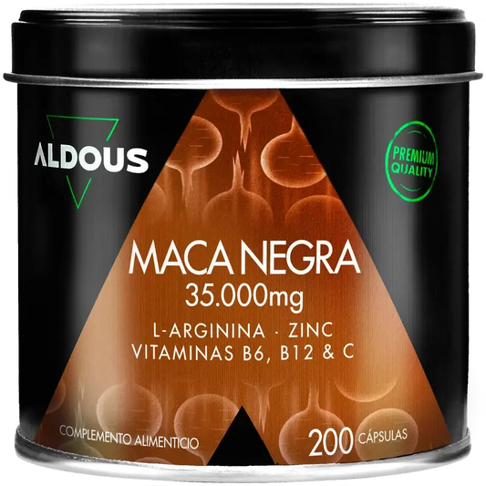 Aldous Bio Peruvian Black Maca Complex Arginine, Zinc, Vitamin C, B12 & B6 , 200 capsules