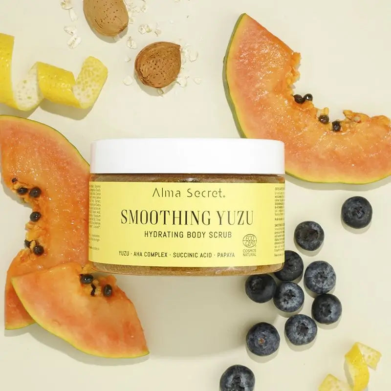 Alma Secret Yuzu Body Scrub with Aha, Papaya Enzyme and Succinic Acid