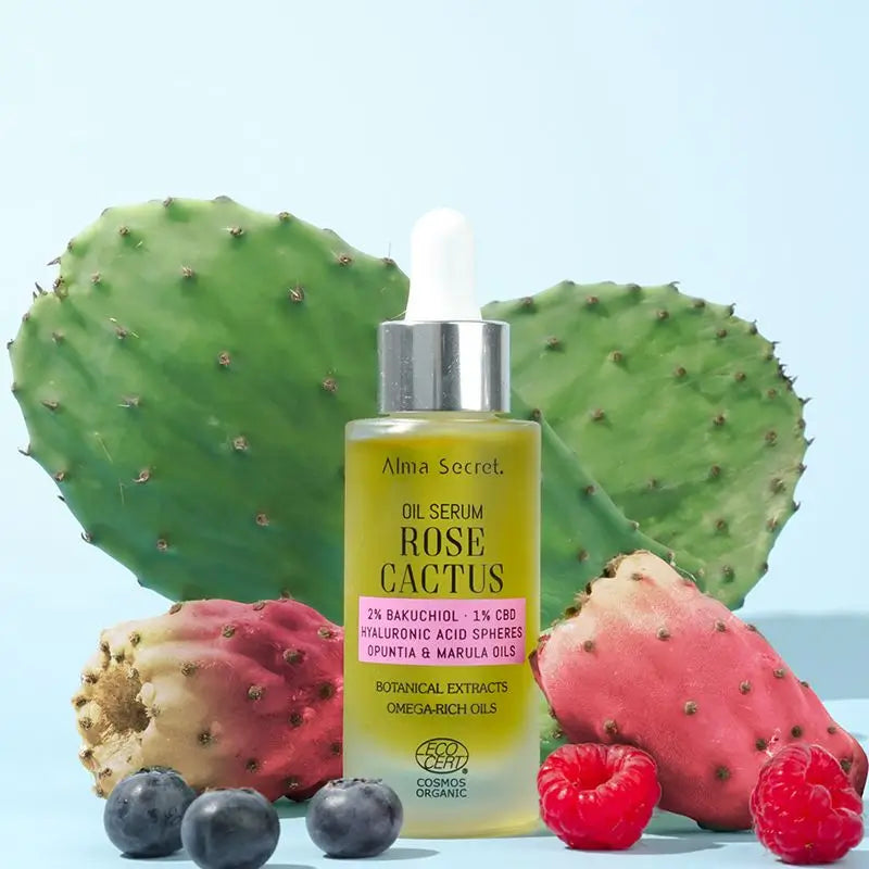 Alma Secret Rose Cactus Serum-Oil With 2% Bakuchiol, 1% Cbd & A. Hyaluronic A.