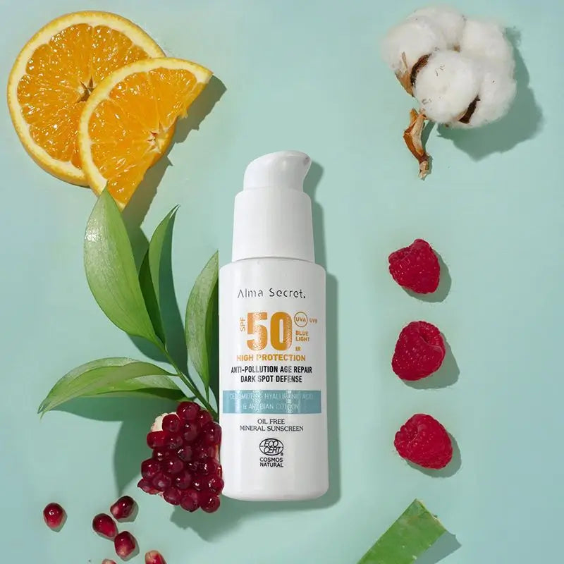 Alma Secret Solar Natural Facial Sunscreen Spf 50 With Ceramides, Anti-Blemish And Oil-Free