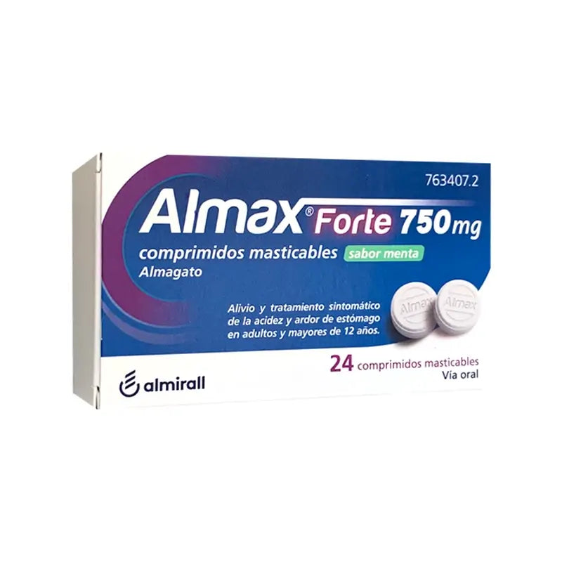 Almax 750 Mg Peppermint Flavour, 24 chewable tablets