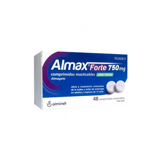 Almax 750 Mg Peppermint Flavour, 48 chewable tablets