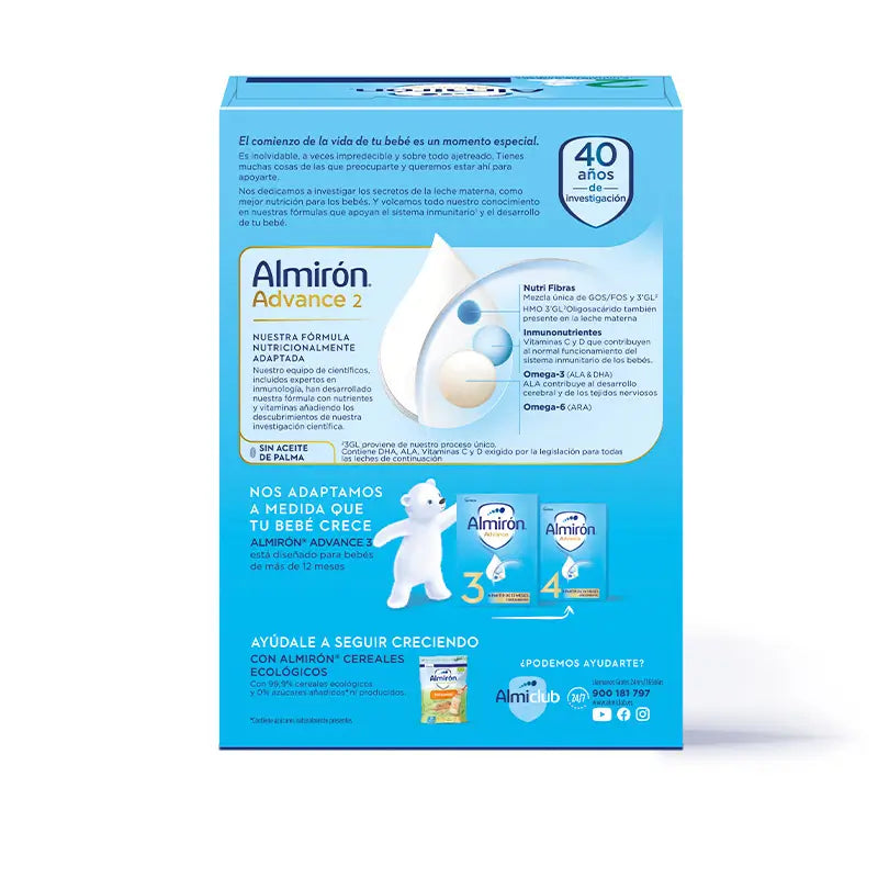 Almirón Advance 2, Leche de Continuación en Polvo para Bebé, a partir de 6 Meses, 1200g