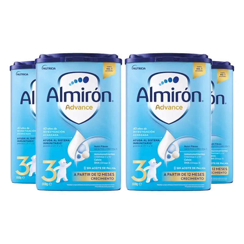 Almirón Advance 3 Leche De Crecimiento Desde Los 12 Meses, 4 X 800g