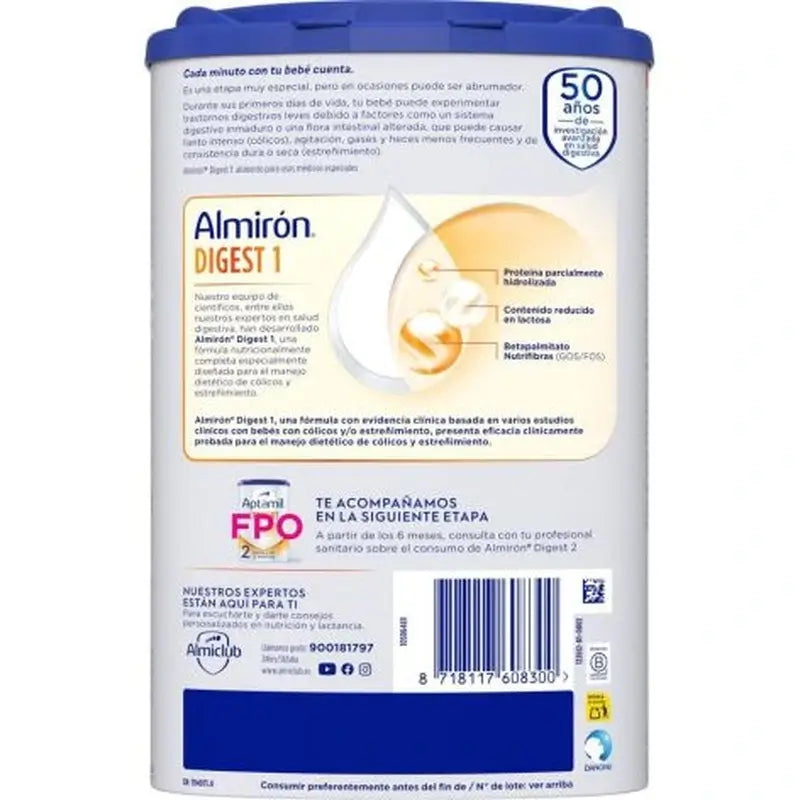Almiron Advance Digest 1, Anti-Colic & Constipation Baby Starter Milk, 8 x 800 grams