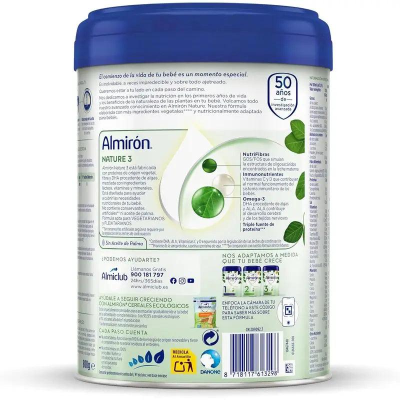 Almiron Nature 3 Growing-up Milk Powder, from 12 months, 800g