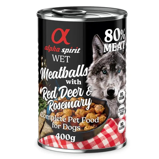 Alpha Spirit Alpha Spirit Canine Meatballs Venison Rosemary 6X400Gr