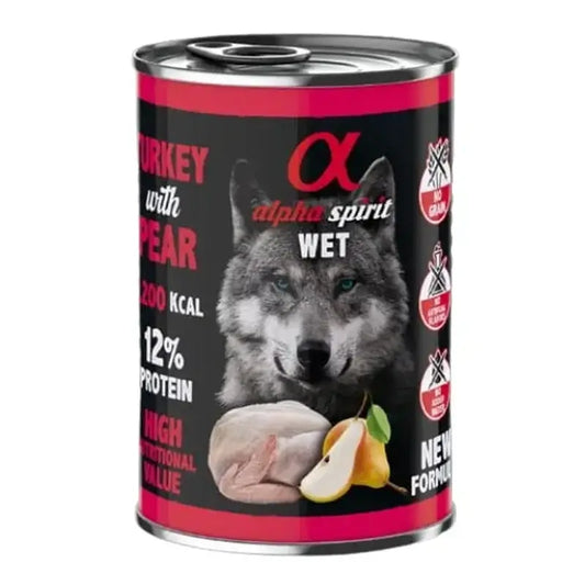 Alpha Spirit Alpha Spirit Canine Turkey With Pear Tin 6X400Gr