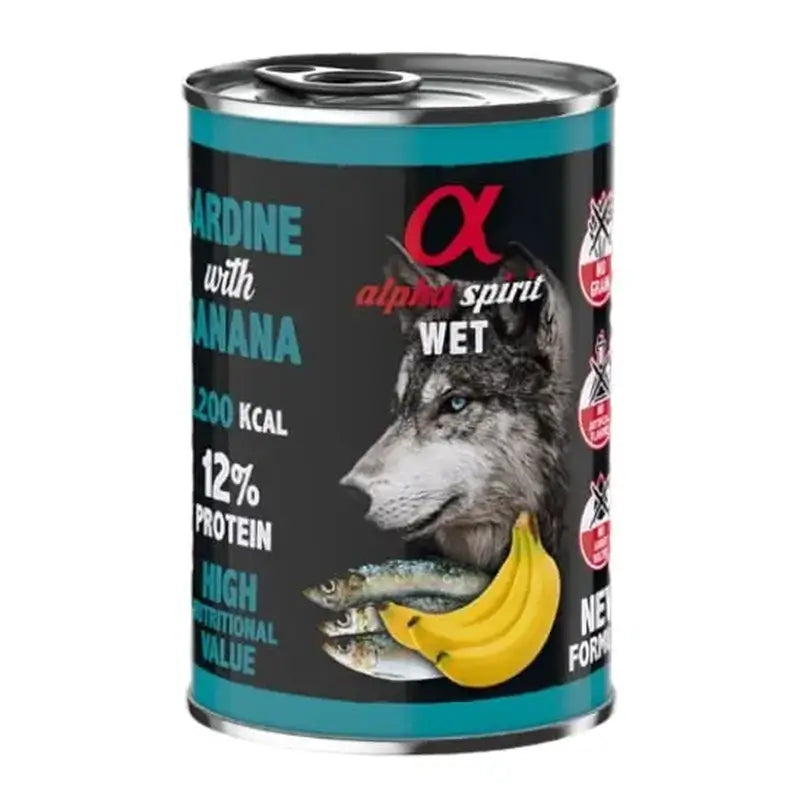 Alpha Spirit Alpha Spirit Canine Sardine With Banana Can 6X400Gr