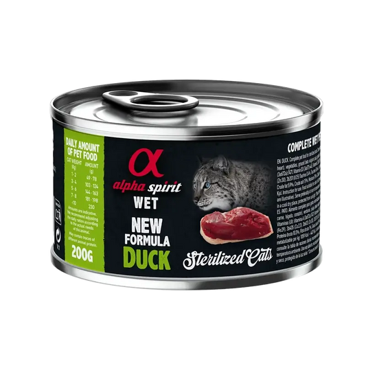 Alpha Spirit Alpha Spirit Feline Sterilised Duck Canned Box 6X200Gr