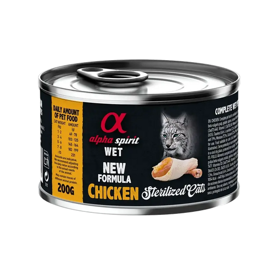 Alpha Spirit Alpha Spirit Feline Sterilised Chicken Canned Box 6X200Gr