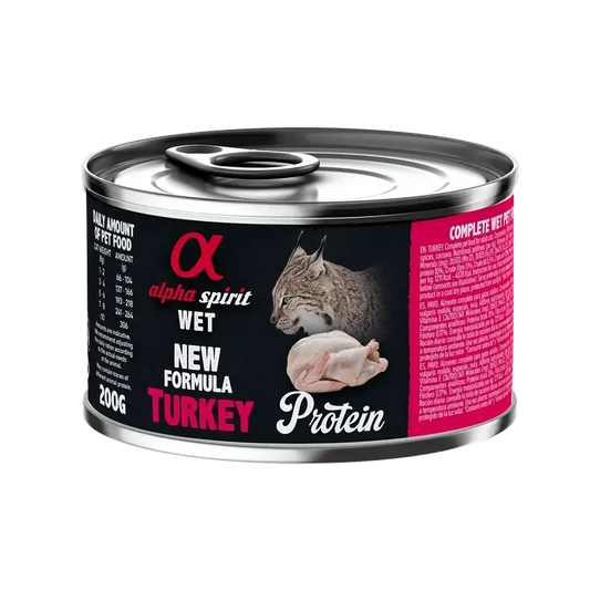 Alpha Spirit Alpha Spirit Feline Turkey Canned Box 6X200Gr