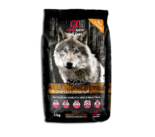 Alpha Spirit Canine Multiproteico Semihumedo 3Kg, pienso para perros