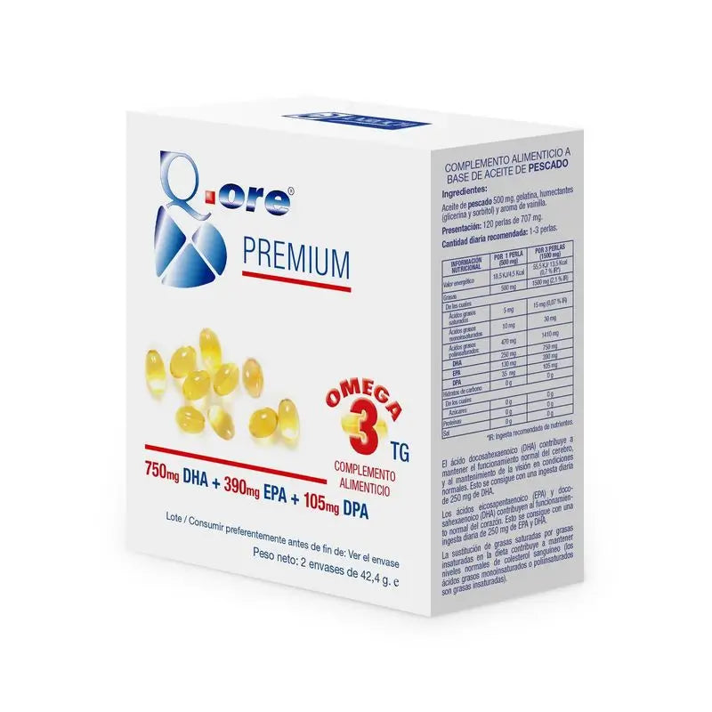 Anroch Q Ore Omega Premium 60 Perlas , 60 perlas