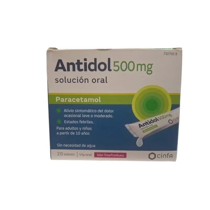 Antidol 500 Mg 20 Sachets Oral Solution, 20 sachets 5 ml oral solution