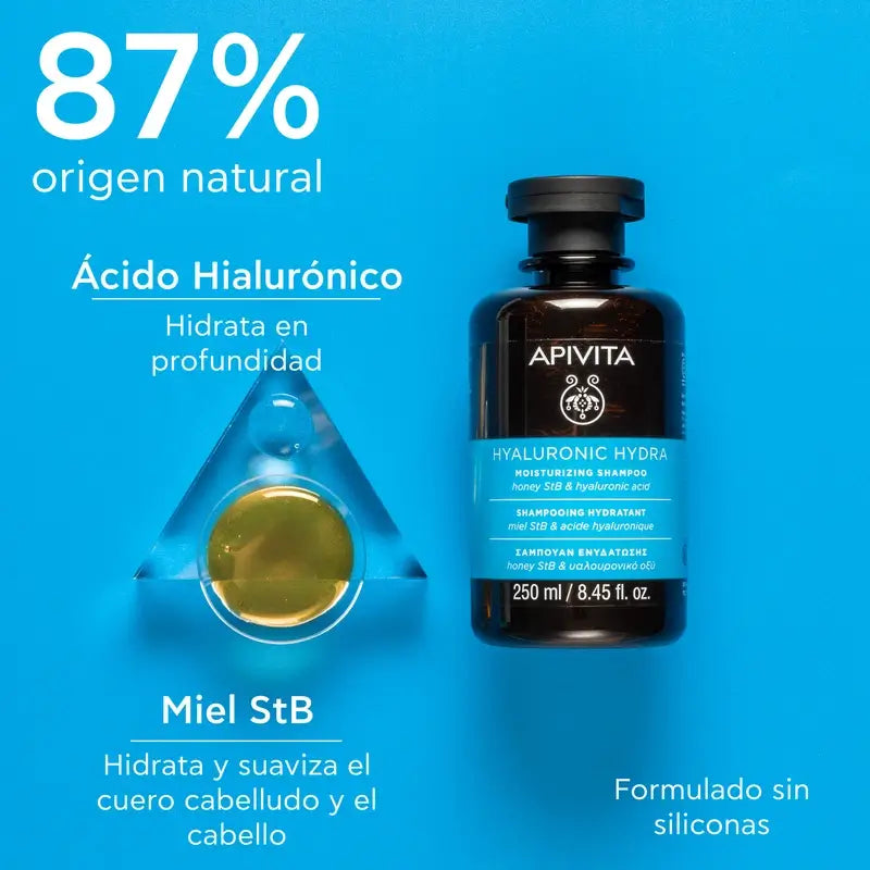 Apivita Apivita Hyaluronic Hydra Moisturising Shampoo, 250 Ml