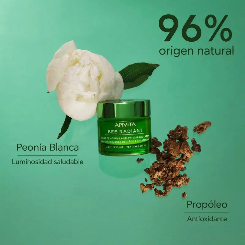 APIVITA Bee Radiant Gel-Crema Signos de la Edad y Antifatiga con Peonía Blanca y Propóleo Patentado