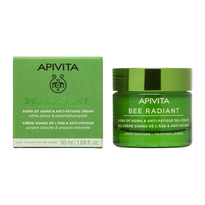 APIVITA Bee Radiant Gel-Crema Signos de la Edad y Antifatiga con Peonía Blanca y Propóleo Patentado