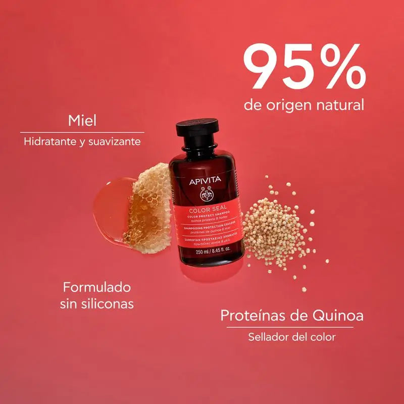 Apivita Champú Sellador De Color Con Quinoa Y Miel , 250 ml