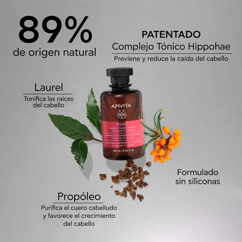 APIVITA Champú Tonificante Mujer Para Caida Cabello con Espino Amarillo & Laurel 250 ml