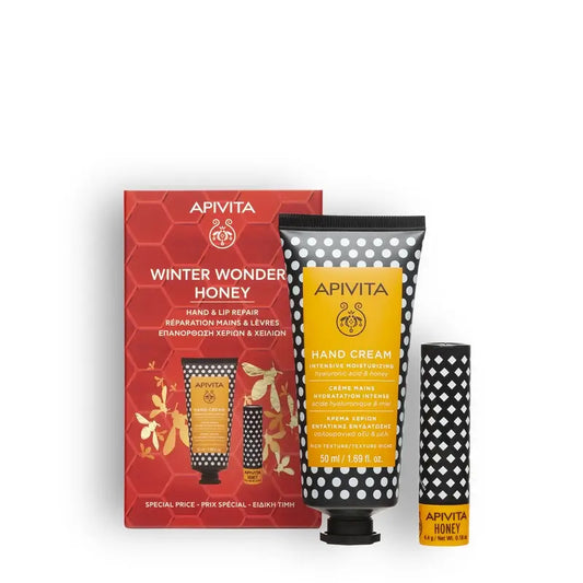 Apivita Box - Hand Cream With Honey + Lip Care 4,4Gr, 2 units