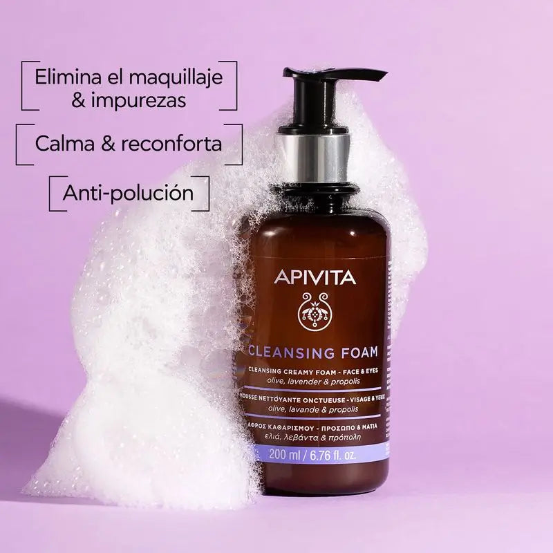 APIVITA Crema Espuma Limpiadora Facial Oliva y Lavanda 200 ml