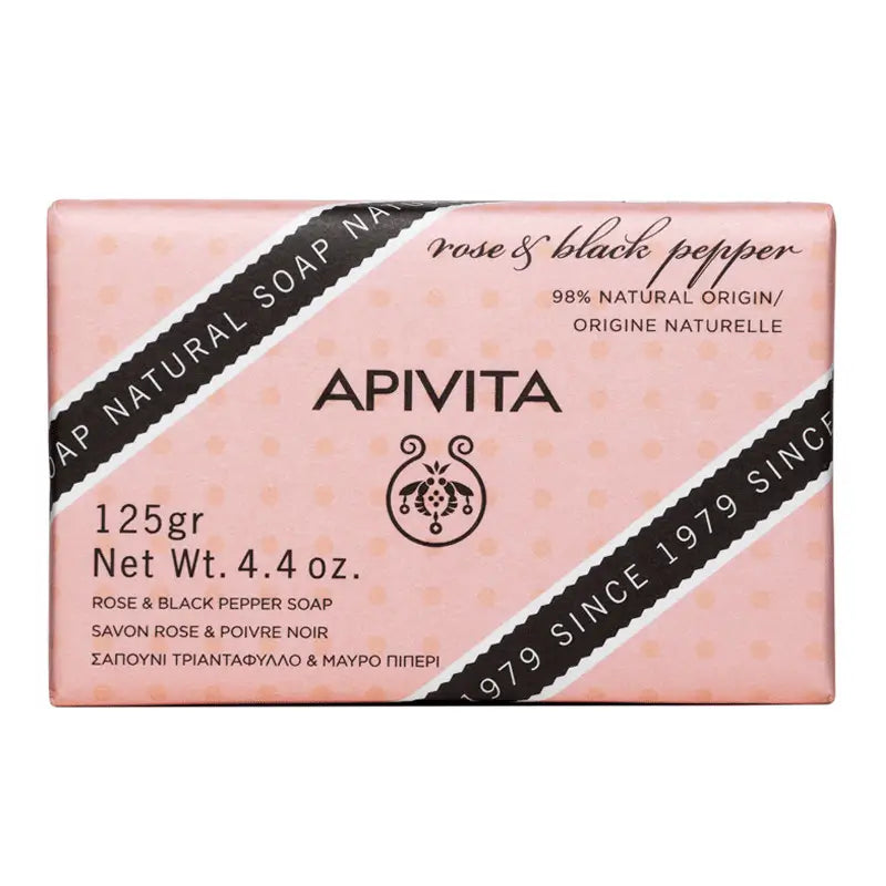 APIVITA Jabón Natural con Rosa & Pimienta Negra 125 gr