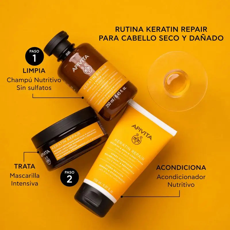 Apivita Keratin Repair Acondicionador Nutre En Profundidad Y Reconstruye , 150 ml