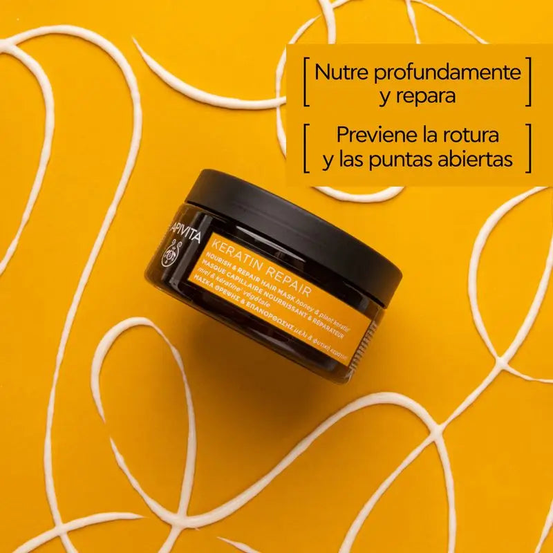 Apivita Keratin Repair Mascarilla Hidrata Y Nutre En Profundidad Y Repara El Cabello Dañado , 200 ml