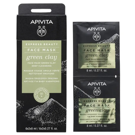 APIVITA Deep Cleansing Face Mask with Green Clay 2 pieces x 8 ml