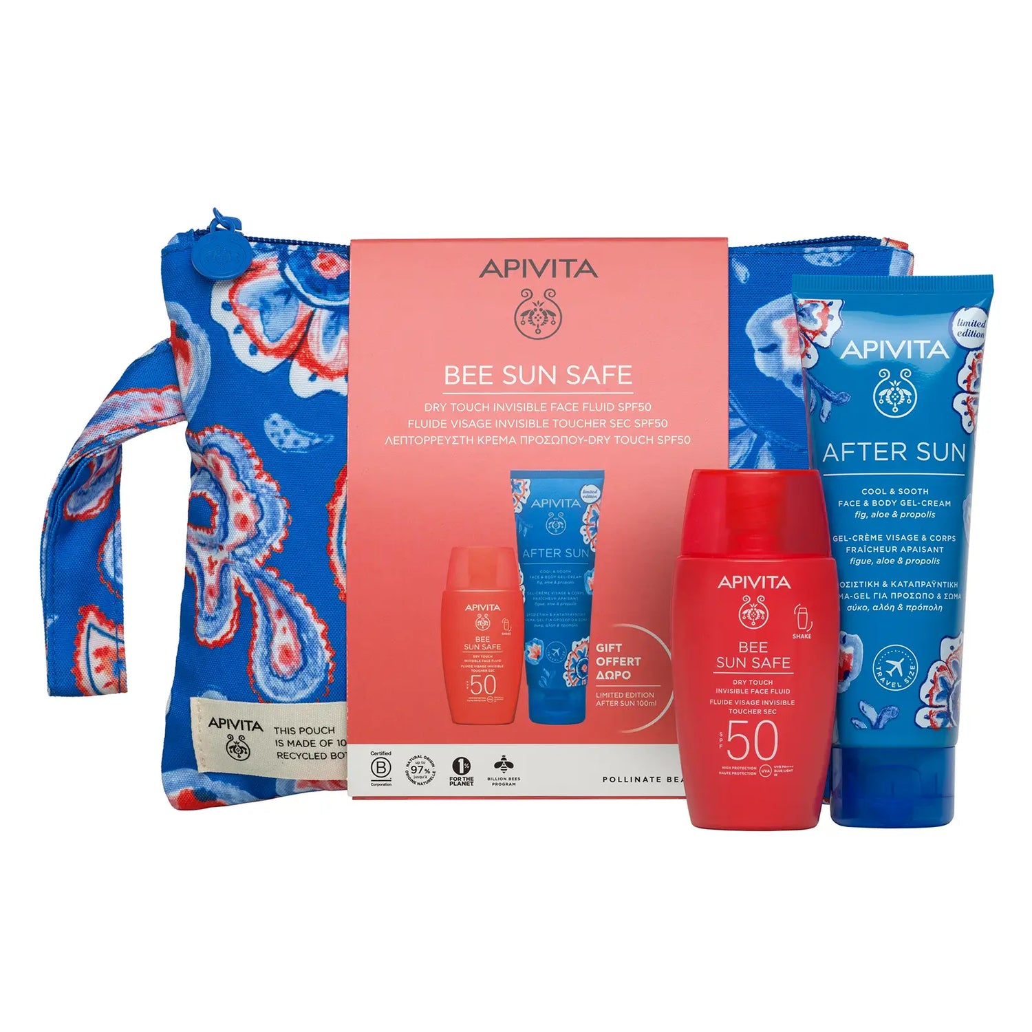 Apivita Promoción - Fluido Facial Invisible Toque Seco Spf50 + Regalo After Sun