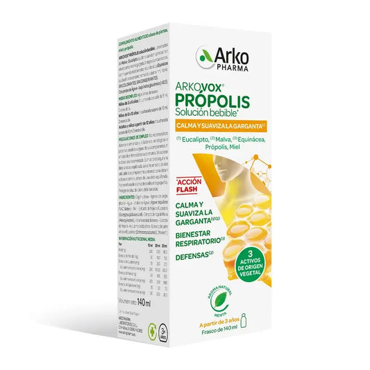 Arkovox Propolis Peppermint Drinkable Solution 140ml Arkopharma