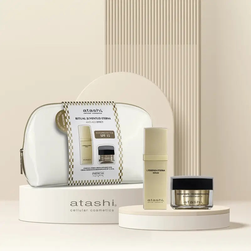 Atashi Ritual Eternal Youth Toiletry Bag Anti-Ageing Serum Redensifying Moisturising Cream, 80 ml