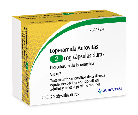 Aurovitas Loperamida 2 mg, 20 Cápsulas