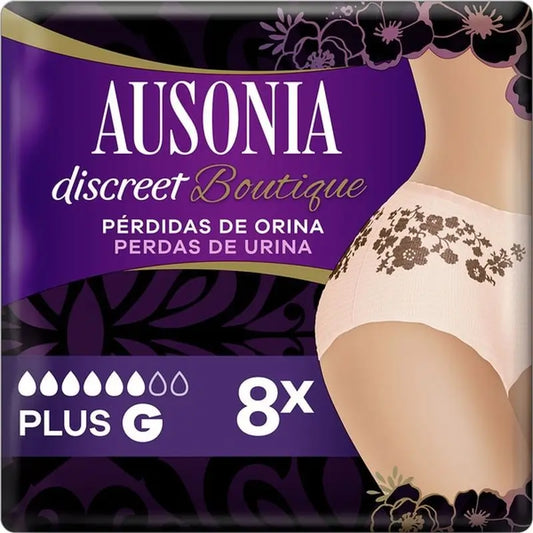 Ausonia Discreet Braguitas Para Pérdidas De Orina Salmón, 8 unidades