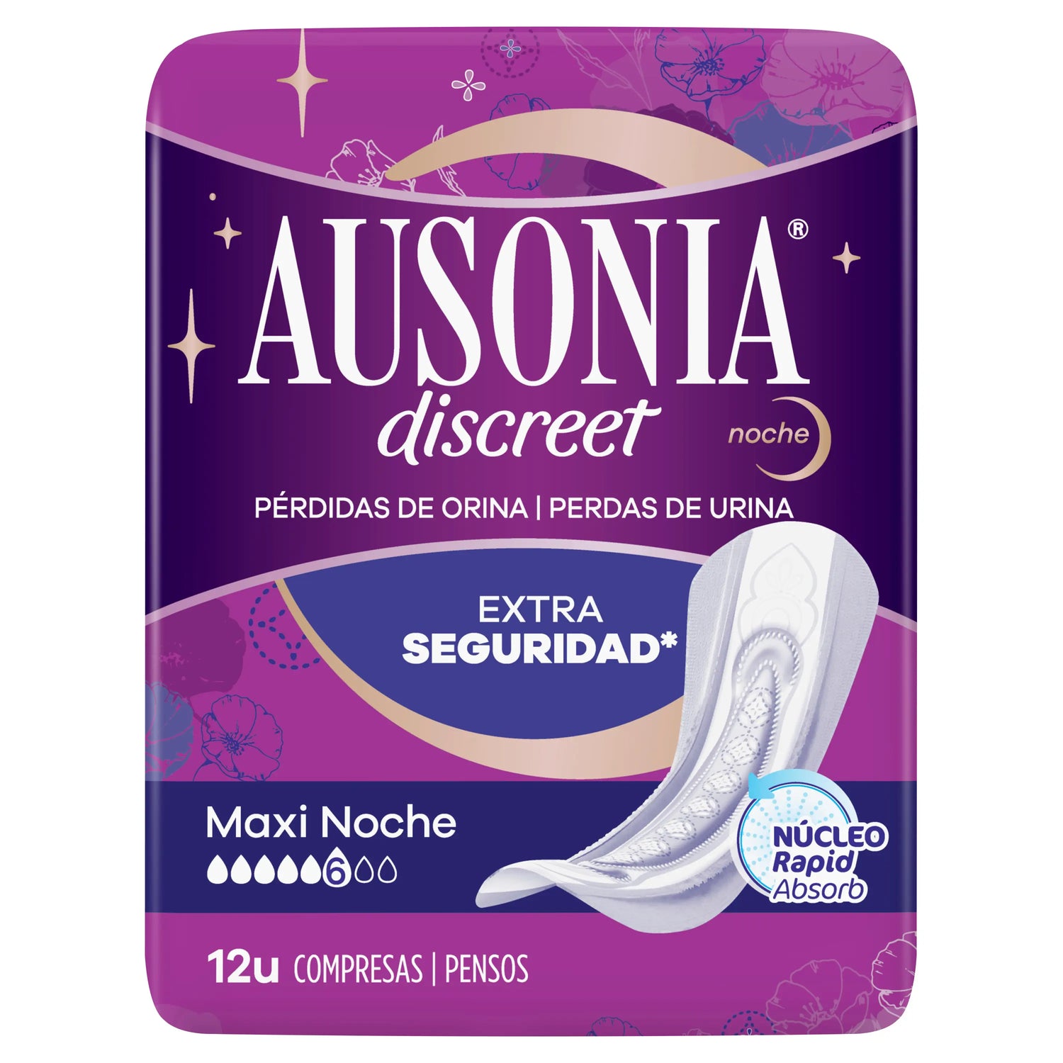 Ausonia Discreet Compresas Para Pérdidas De Orina , 12 unidades