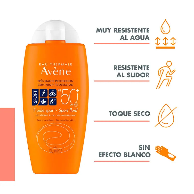 Avene Fluido Sport SPF50+ muy Alta Protección, 100 ml