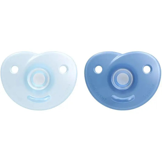 Avent 2 Chupetes Soothie 100% Silicona Hospitalar, 0-6 Meses, Niño.