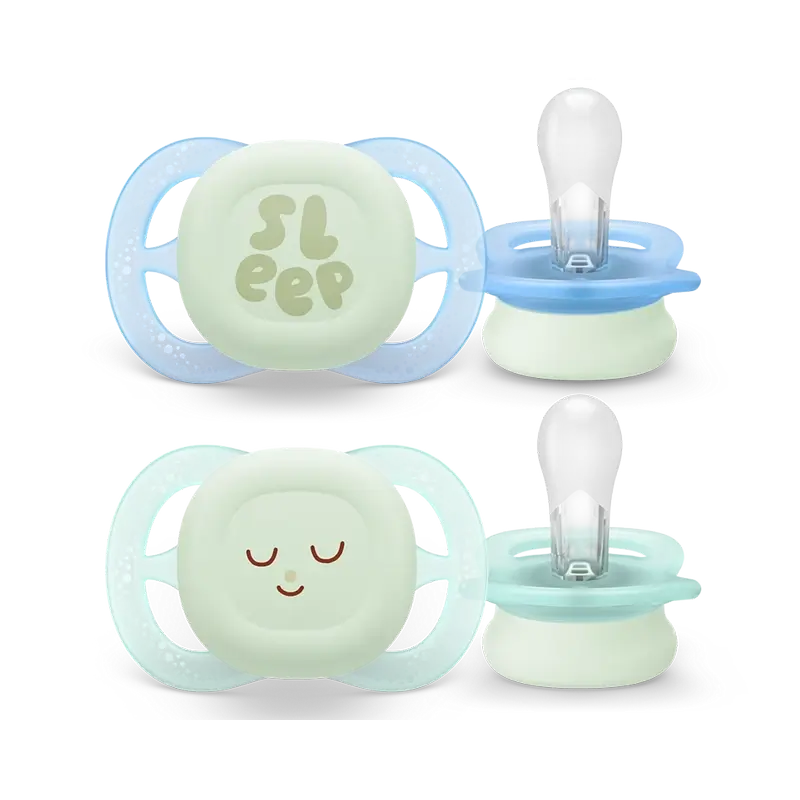 Avent Pacifier 2 Ultra Start Nighttime Pacifiers 0-2M Toddler, 2 Units