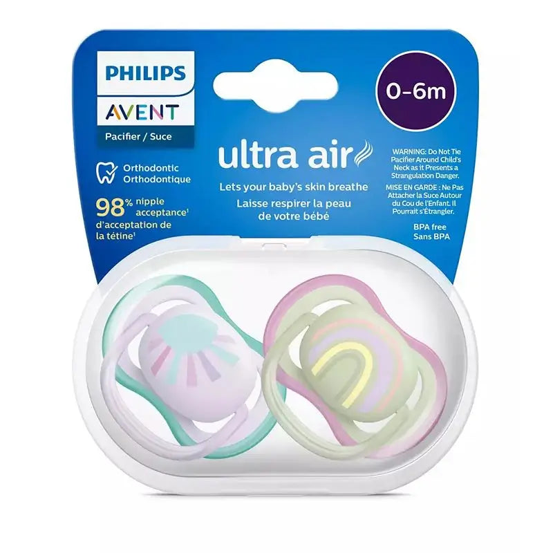 Avent Chupetes Ultra Air 0-6 Meses Niña , 2 unidades