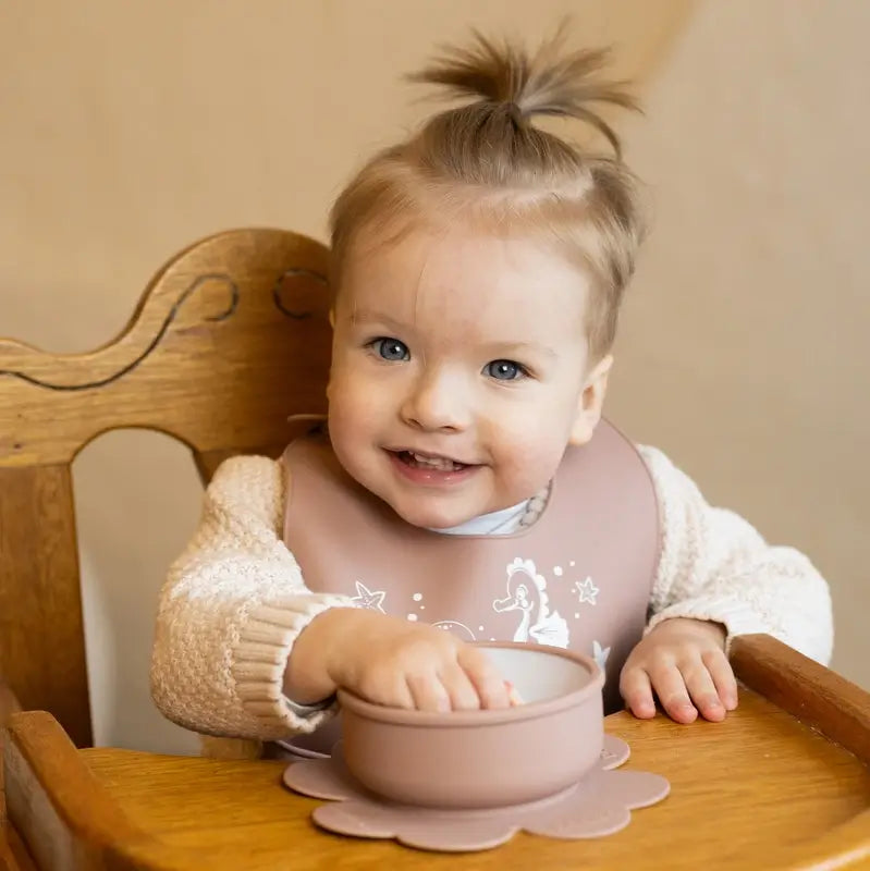 Baboo Soft Silicone Bib With Pocket Cocoa, 4+ Months, 1 pc.