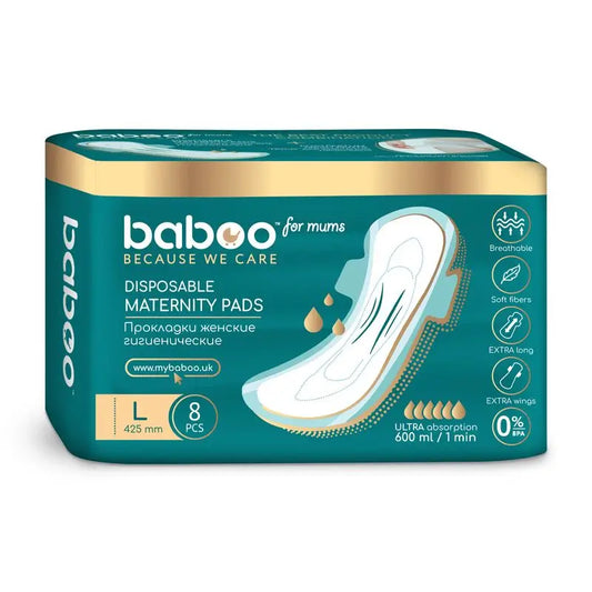 Baboo Compresas Desechables Postparto Grandes