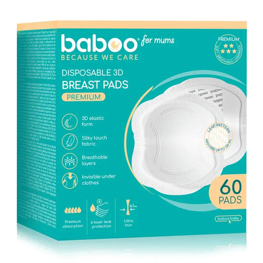 Baboo Ultra-Slim Disposable Absorbent Pads Breastfeeding Pads, 60 pcs.