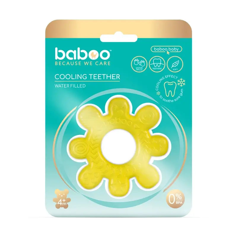 Baboo Teether Water Filled Water Cooler Wheel Teether Yellow, 4+ Months, 1 pc.