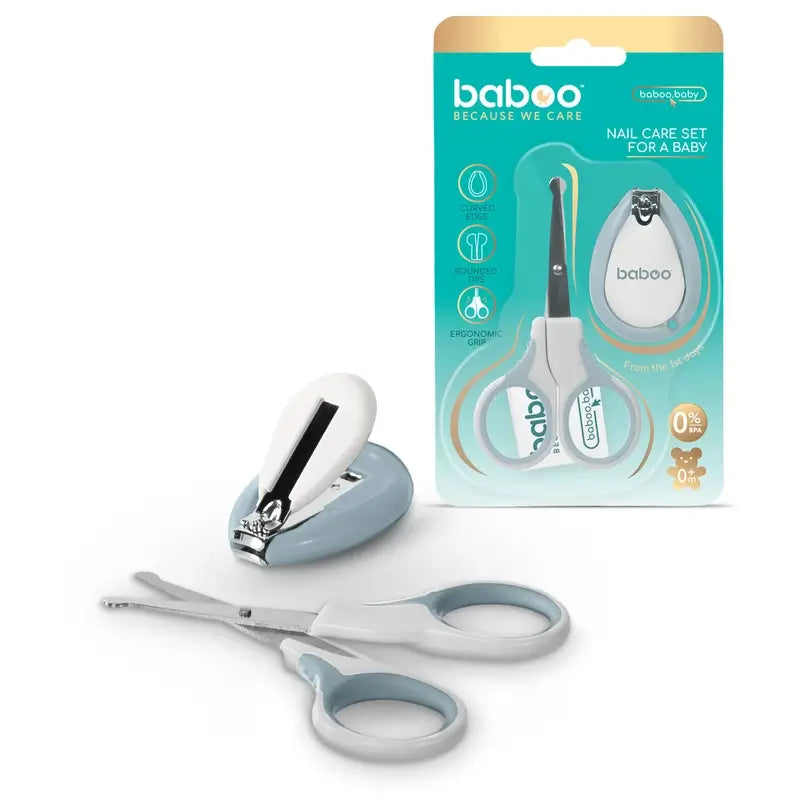 Baboo Manicure Set Nail Clippers & Scissors 0+ Months, 2 pieces