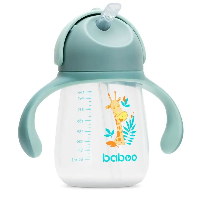 Baboo Vaso Con Pajita De Silicona Y Bola De Gravedad 9+ Meses Verde