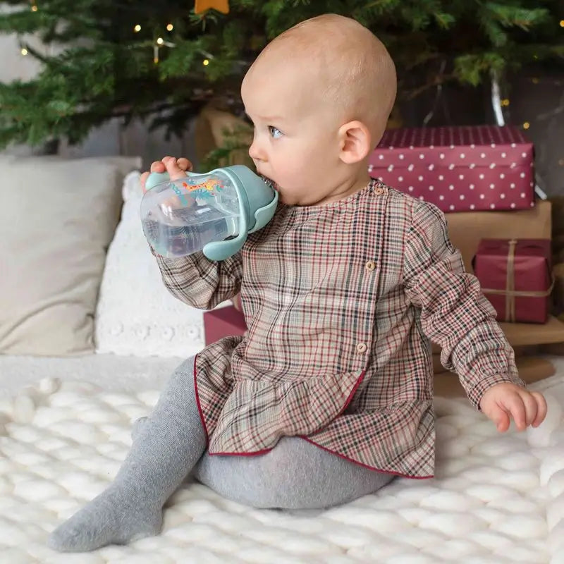 Baboo Vaso Con Pajita De Silicona Y Bola De Gravedad 9+ Meses Verde